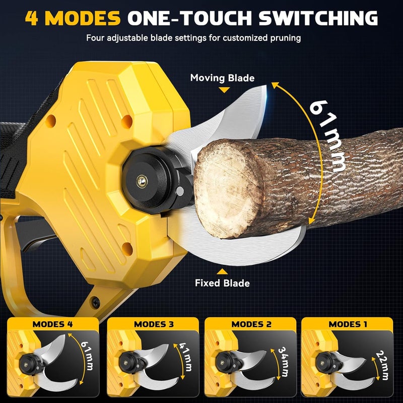 MtiolHig Cordless Electric Pruning Shears: 1.5-2 Inch Portable Pruning Shears Compatible with DeWalt 20V Battery (No Battery) - Garden Pruners Tool with LCD Display & SK7 Blades - Image 3